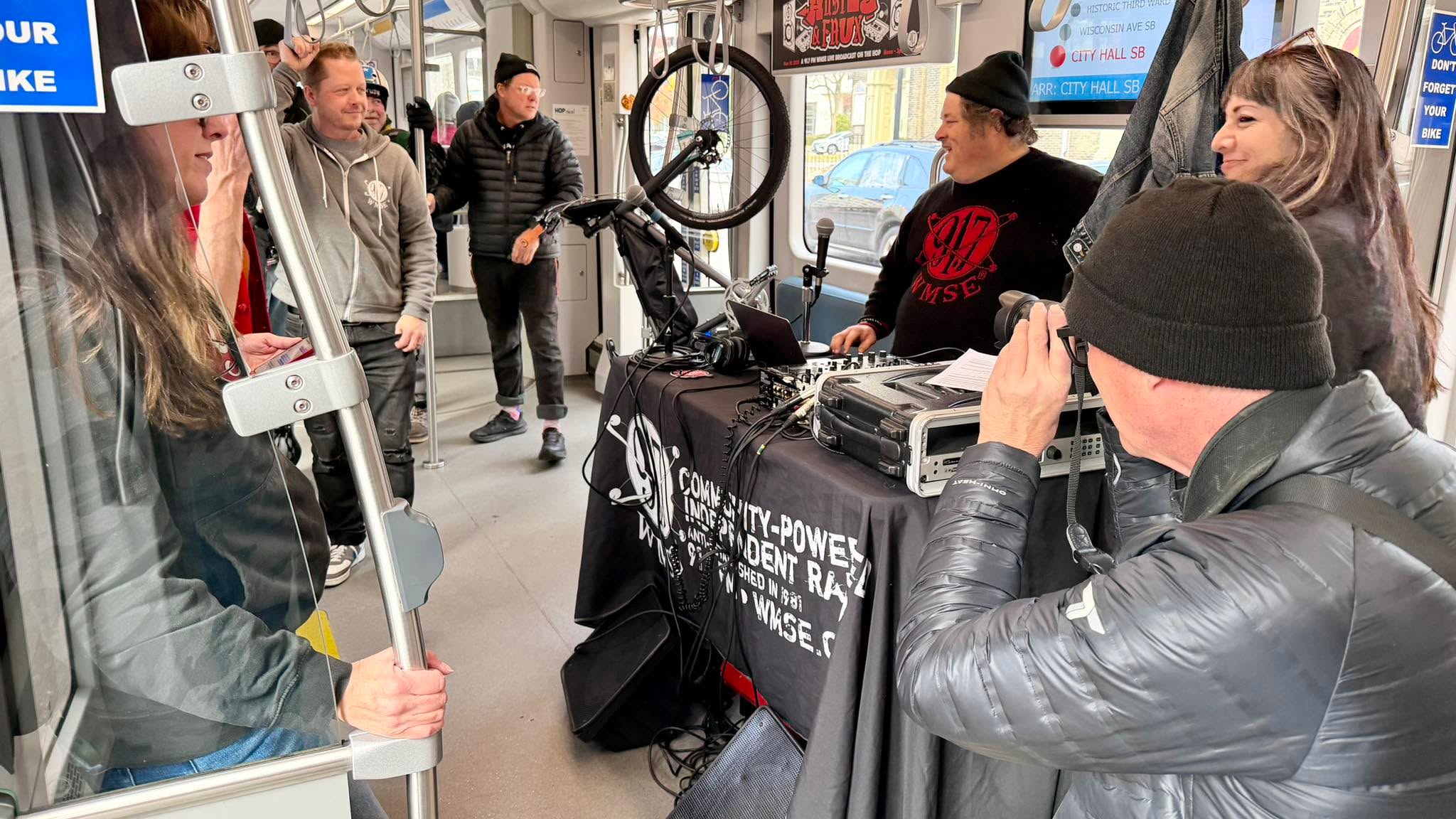 WMSE 91.7FM on The Hop rolling through downtown MKE with Michael Jacques and Chris Zito. Come on down and check it out!