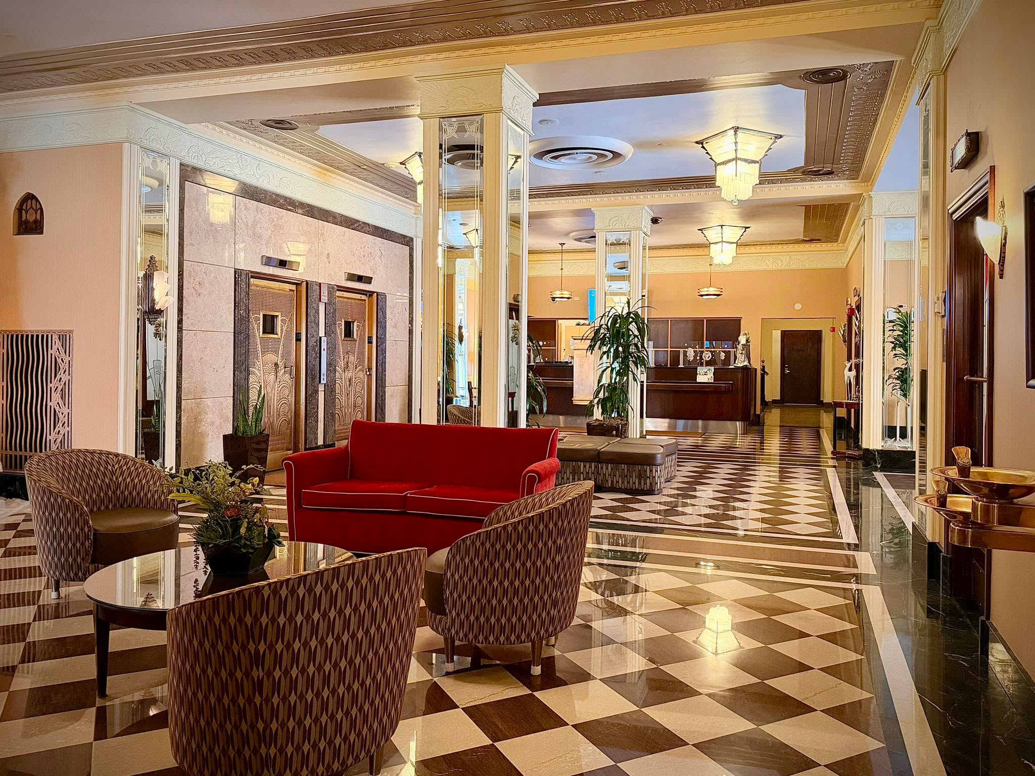 Poked around the Ambassador Hotel lobby for a bit while the car was getting worked on at John the Muffler Man. Beautiful!
